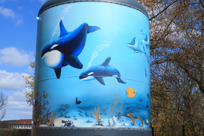 "Aquarium" Graffiti auf Wasserfilter "Aquarium" Graffiti auf Wasserfilter