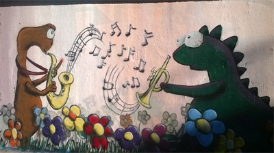 "Musik-Battle" Wandgestaltung "Musik-Battle" Wandgestaltung