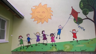 "an der Schnur" Fassadengestaltung Kindergarten "an der Schnur" Fassadengestaltung Kindergarten