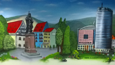 "Jena ganz groß" Wandgestaltung (innen) "Jena ganz groß" Wandgestaltung (innen)