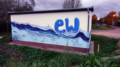 "Wasser ringsum" Fassadengestaltung Pumpenhaus "Wasser ringsum" Fassadengestaltung Pumpenhaus