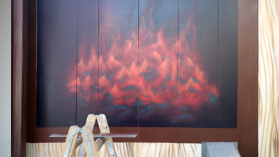 "glühende Kohlen" Gestaltung Grillcontainer "glühende Kohlen" Gestaltung Grillcontainer