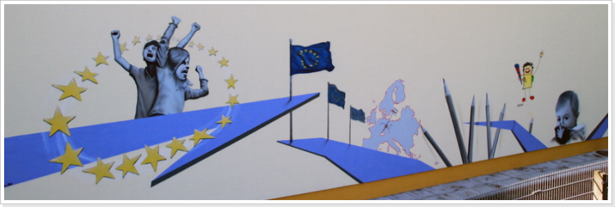 "Europa 4 Kids" Turnhalle Grundschule 8 Erfurt "Europa 4 Kids" Fassadengestaltung (Teil 05)