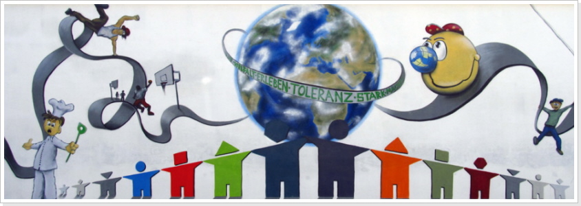 "Gemeinschaft mit Toleranz" Fassadengestaltung "Gemeinschaft mit Toleranz" KiJuWu Jugendhaus Wurzen