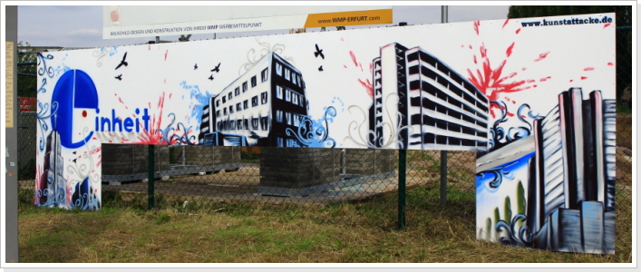 "mein Block" WBG einheit / Erfurt "mein Block" Wandgestaltung /Werbung